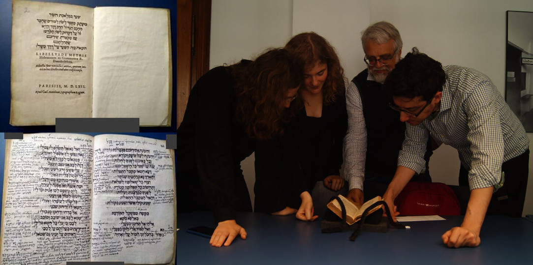 Бернская летняя школа, август 2019. Студенты ВШЭ вокруг книги о еврейской поэзии 1562 года, исчерканной пометками студента того времени.