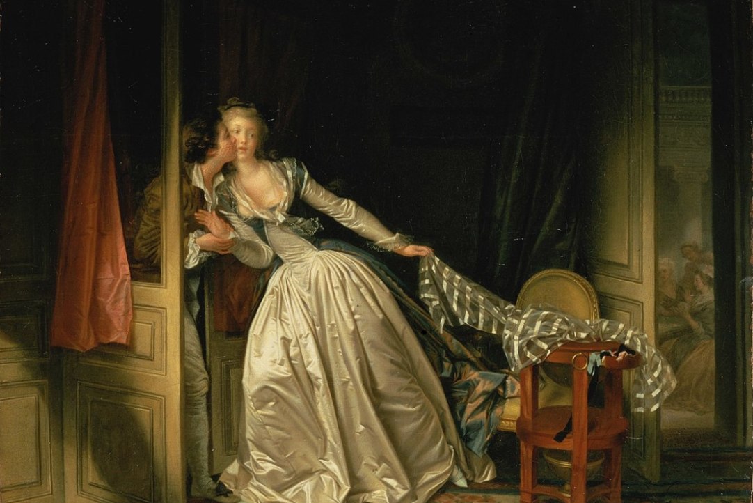 "Поцелуй украдкой", Ж.-О. Фрагонар, конец 1780-х гг., из собрания Государственного Эрмитажа
