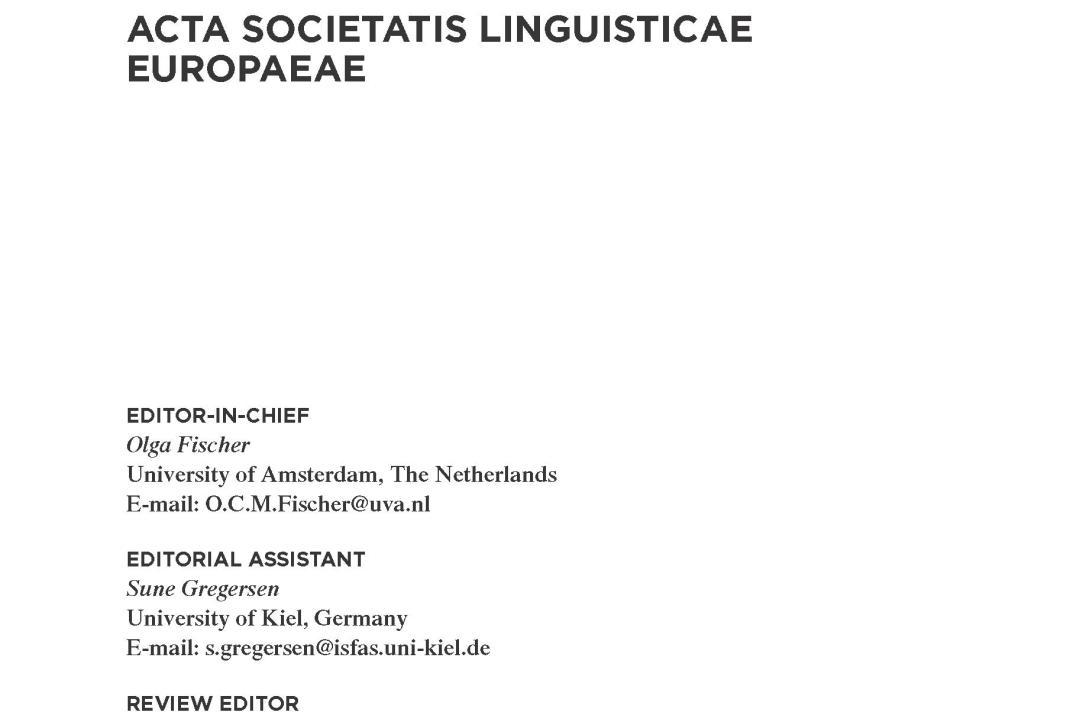 Иллюстрация к новости: Опубликован специальный выпуск журнала Folia Linguistica "Multifunctionality and syncretism in non-finite forms"